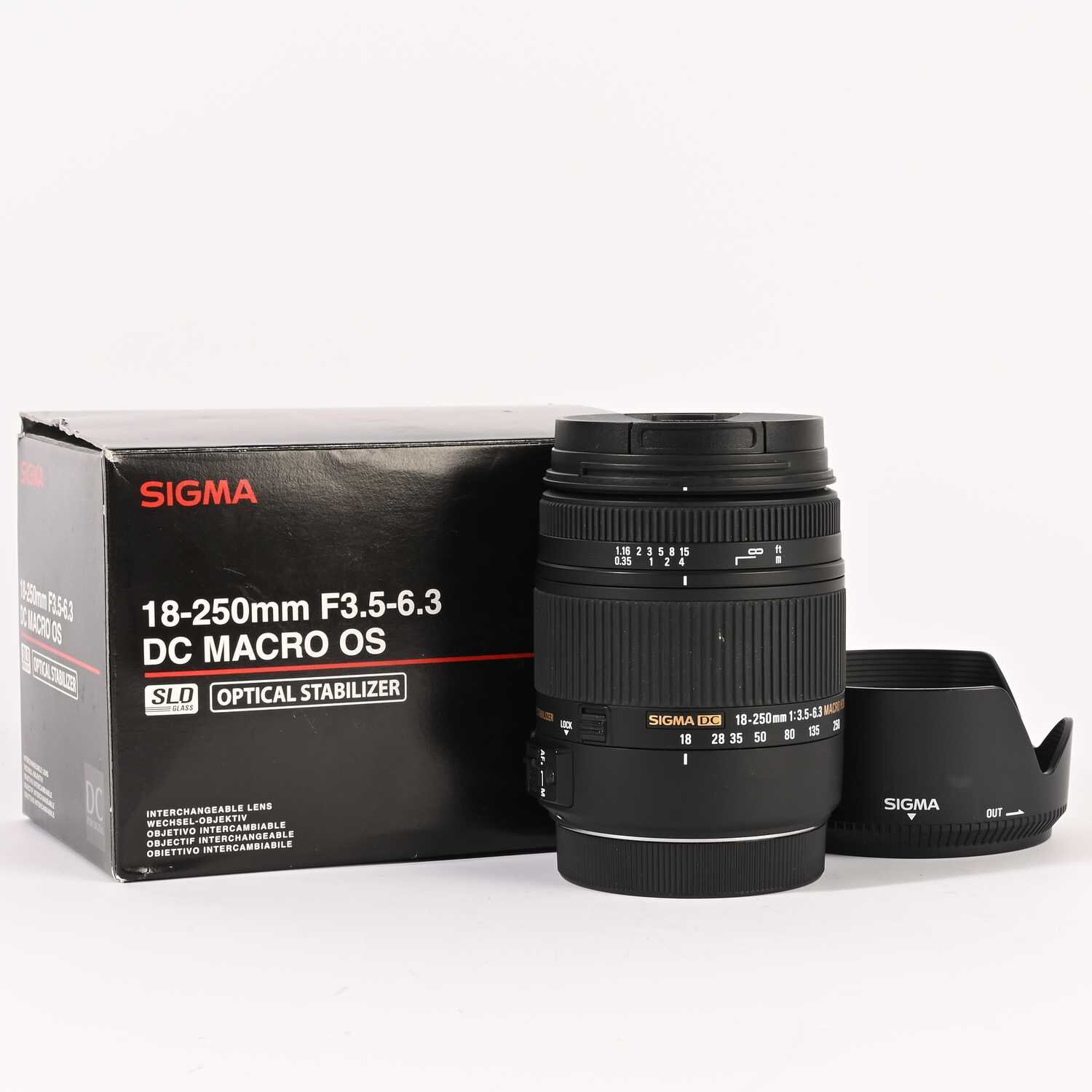 SIGMA 18-250 mm F/3,5-6,3 macro DC OS HSM Zoomobjektiv Canon AF optical ...