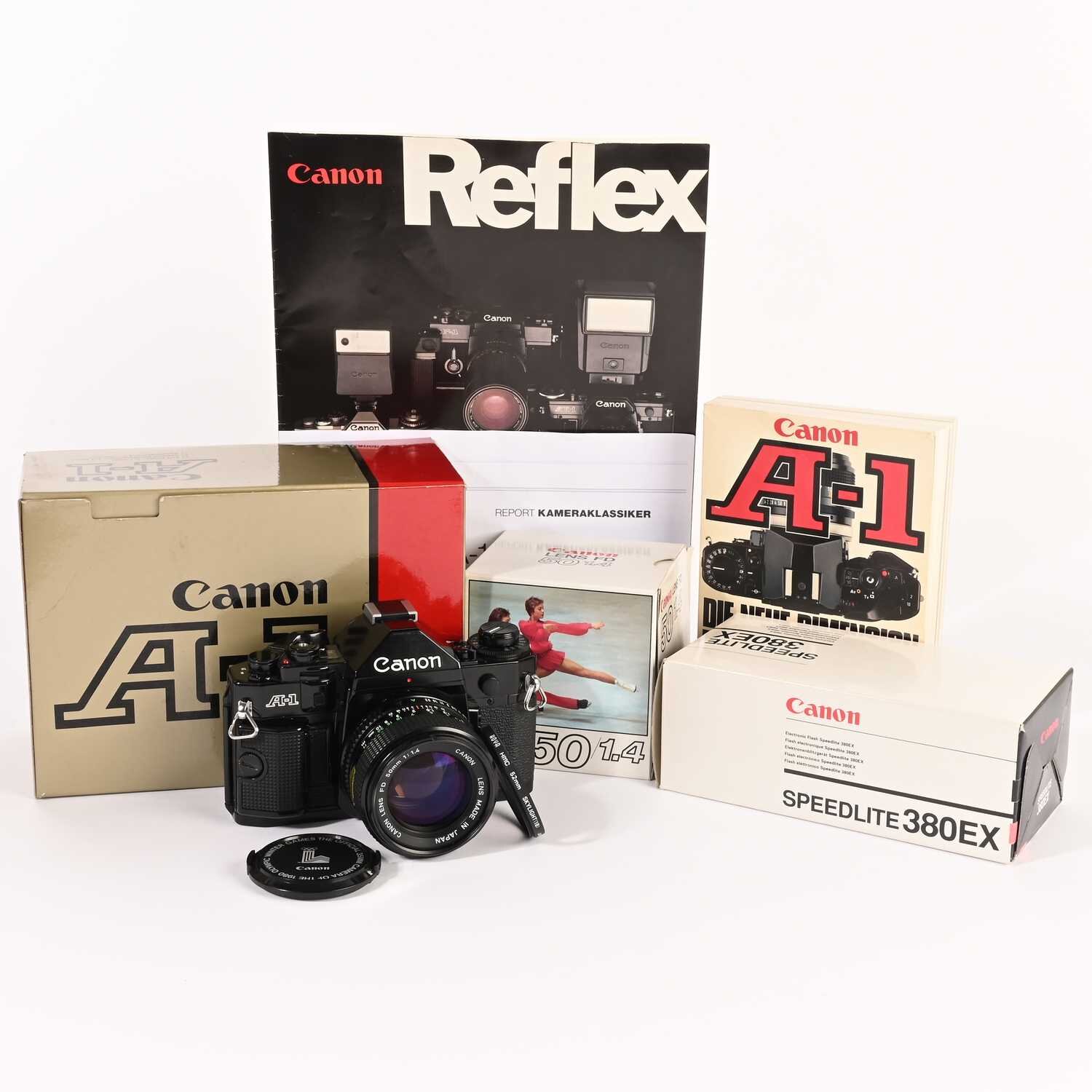 Canon A-1 Canon FD 50/1,4 SLR 35mm Film Analogkamera schwarz