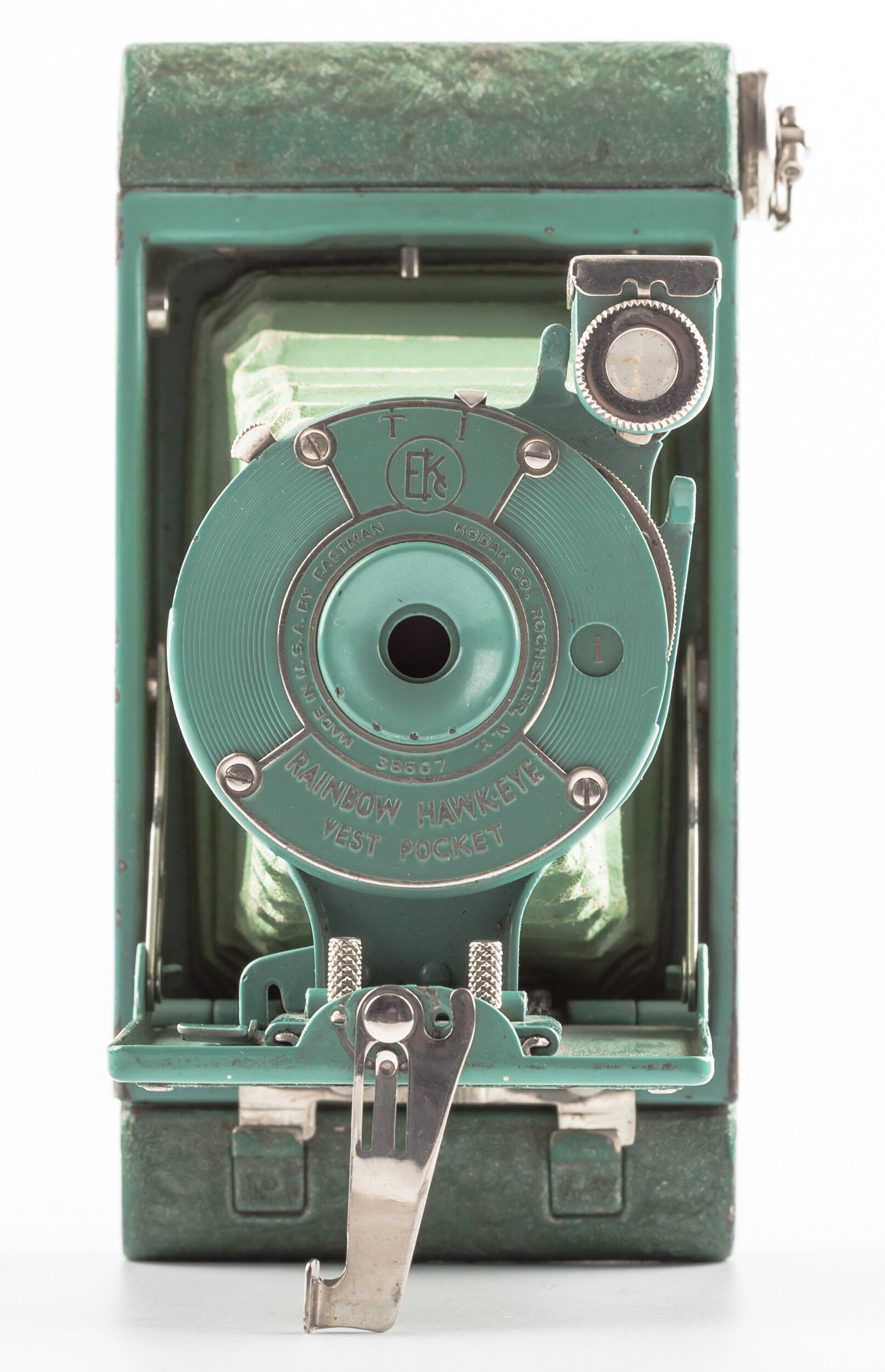 Kodak Eastmann Rollfilm Kamera grün Rainbow Eye Format 4,5x6cm von 1928