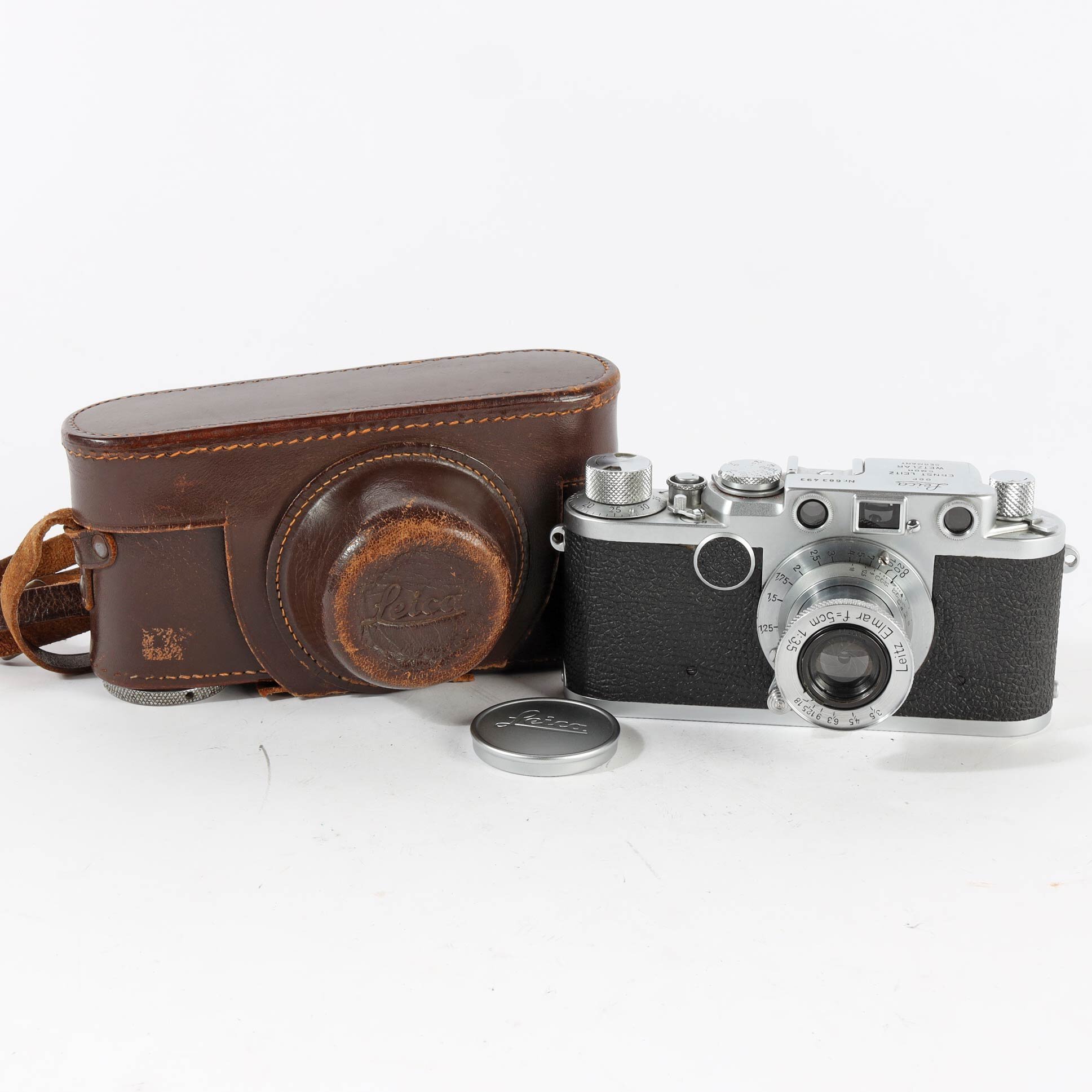 Ernst Leitz Wetzlar Leica IIf 2f Elmar 3.5 /5cm Red Scale