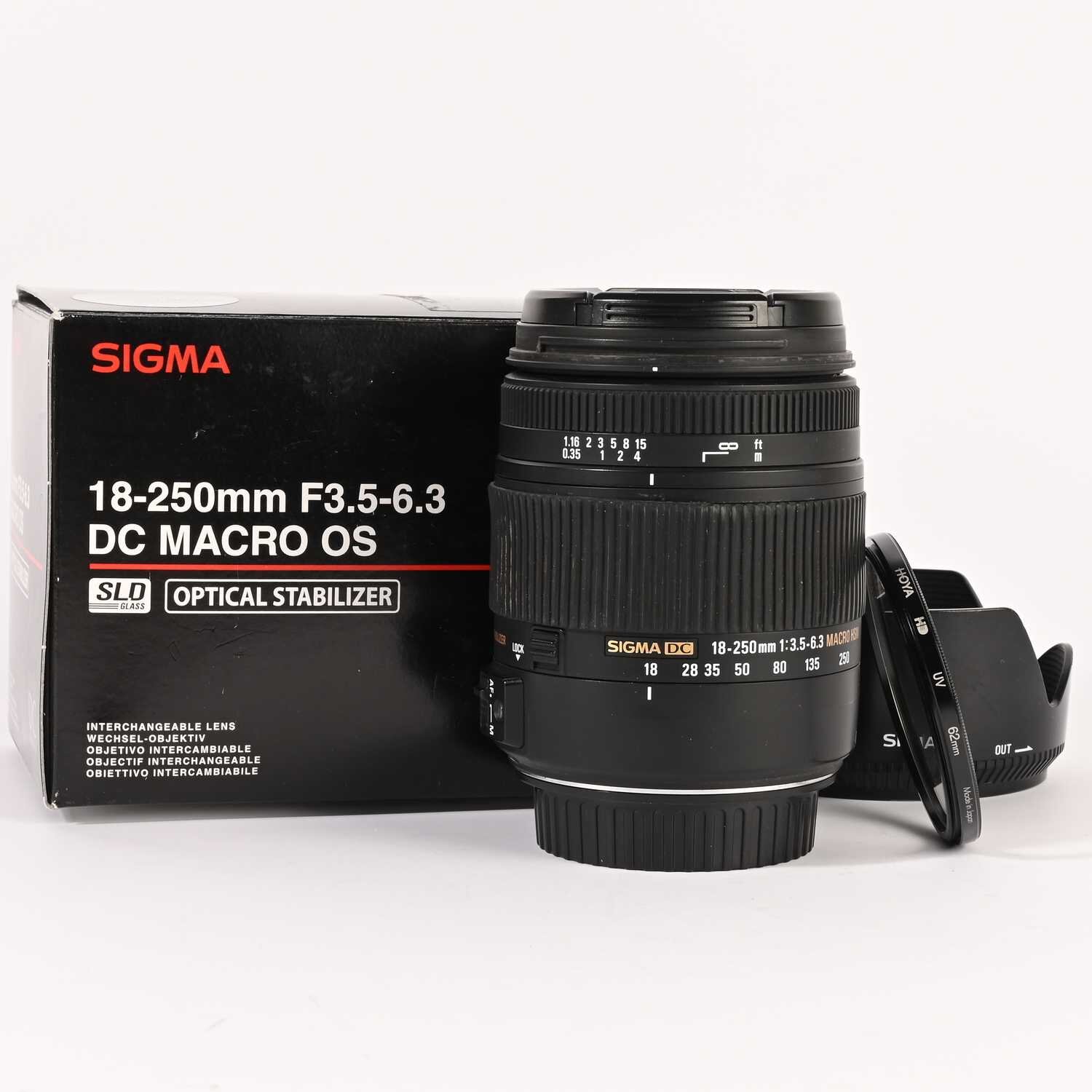 SIGMA 18-250 mm F/3,5-6,3 DC OS HSM Zoomobjektiv für Canon AF optical stabilizer