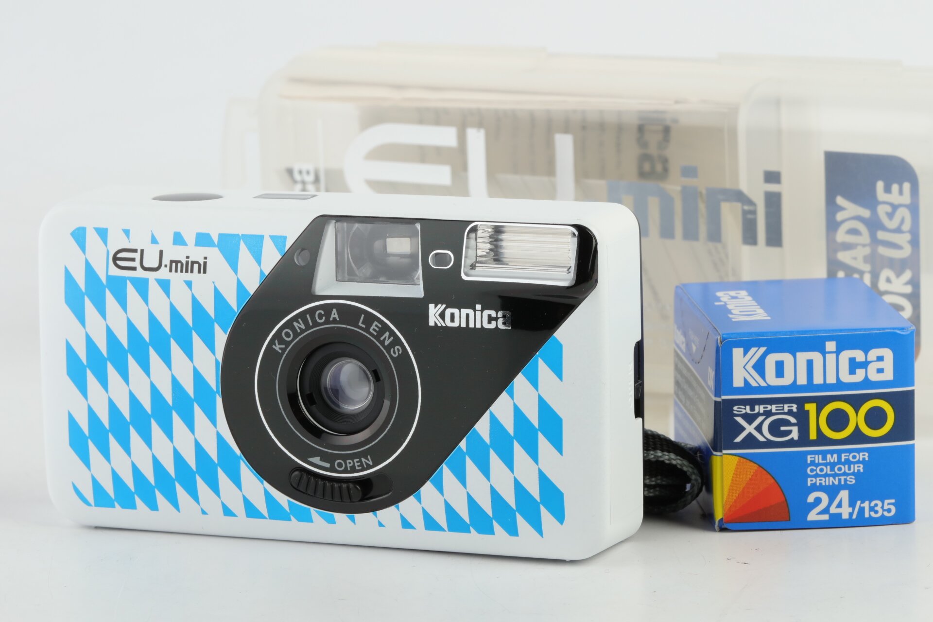 Konica EU mini Kompaktkamera blau weiß Bayern Sonderedition