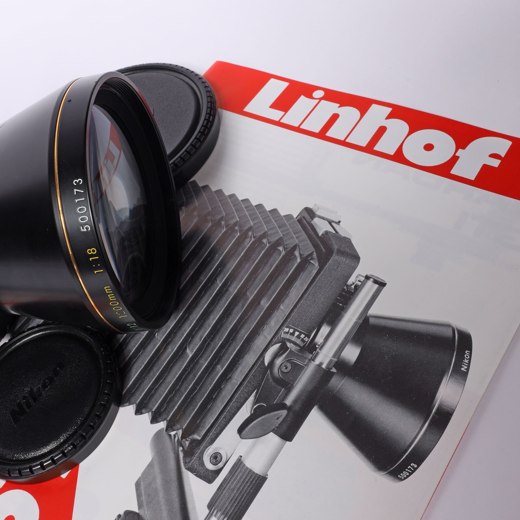 Nikon Nikkor T* ED 9/600mm 800mm 1200mm Copal 3 Werksobjektiv abgebildet in Linhof Magazin RARE