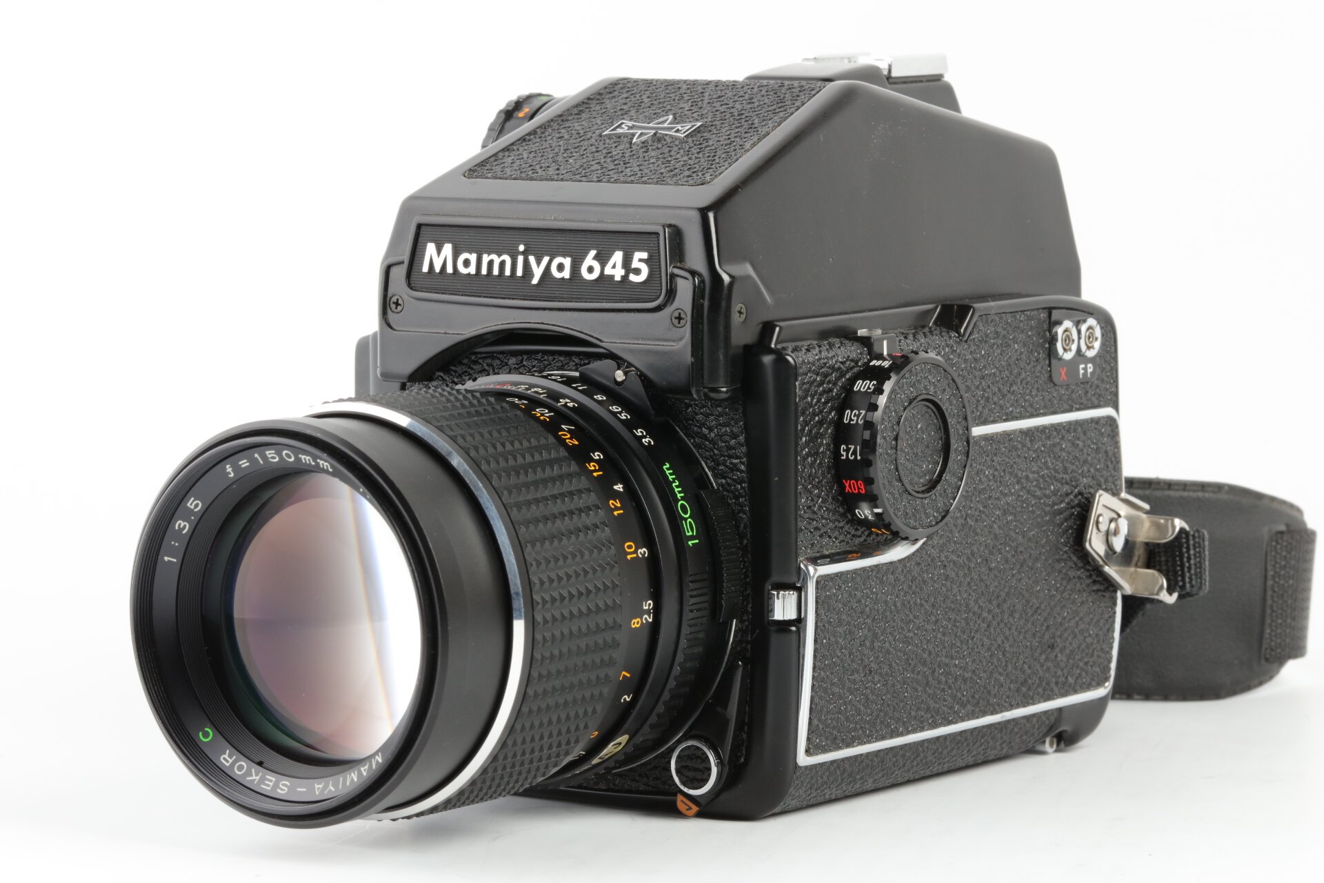 Mamiya M645 100s + Sekor C 3,5/150mm + Prismensucher