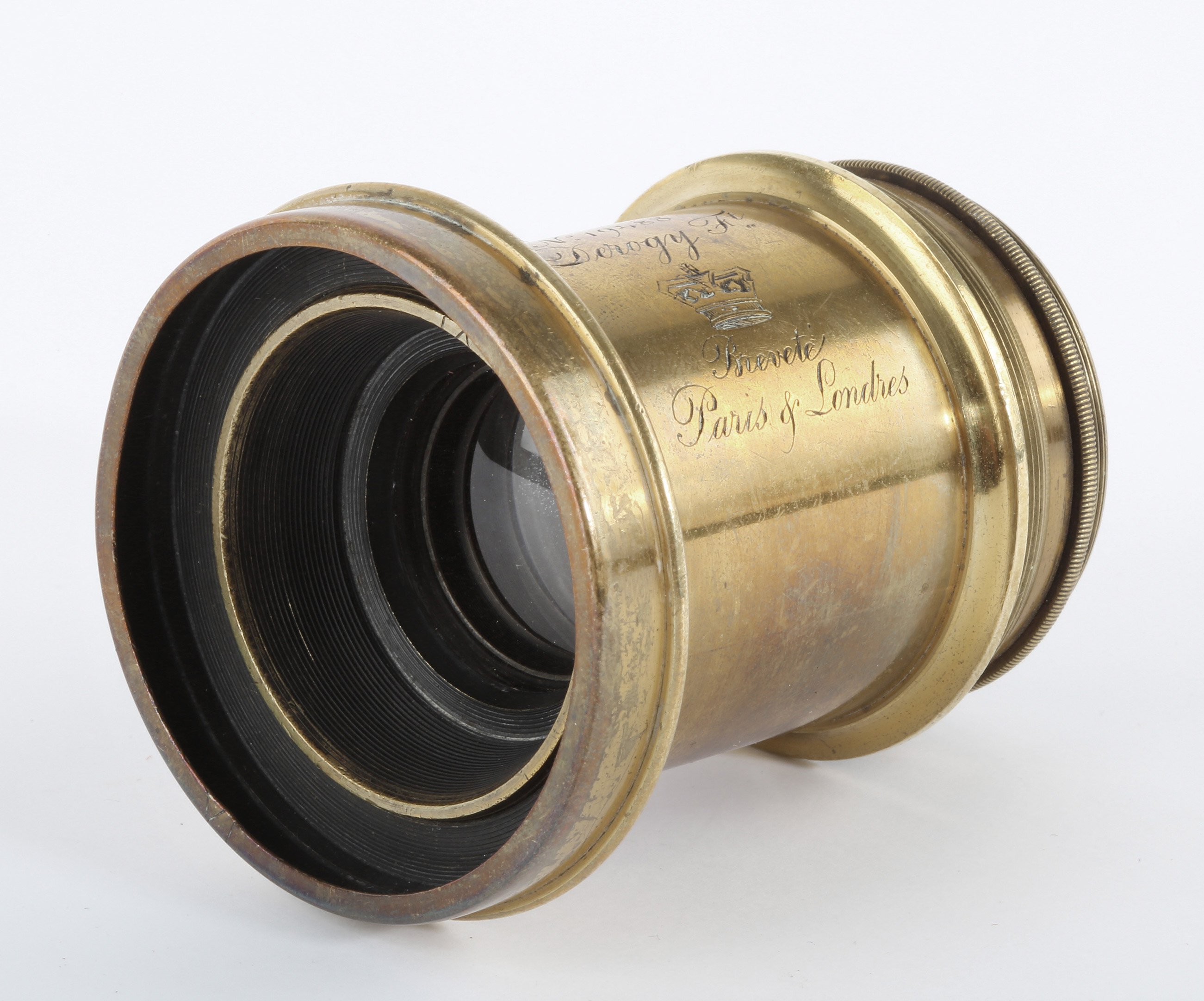 Brass Lens DEROGY Fab. Brevete Paris and Londres-Set