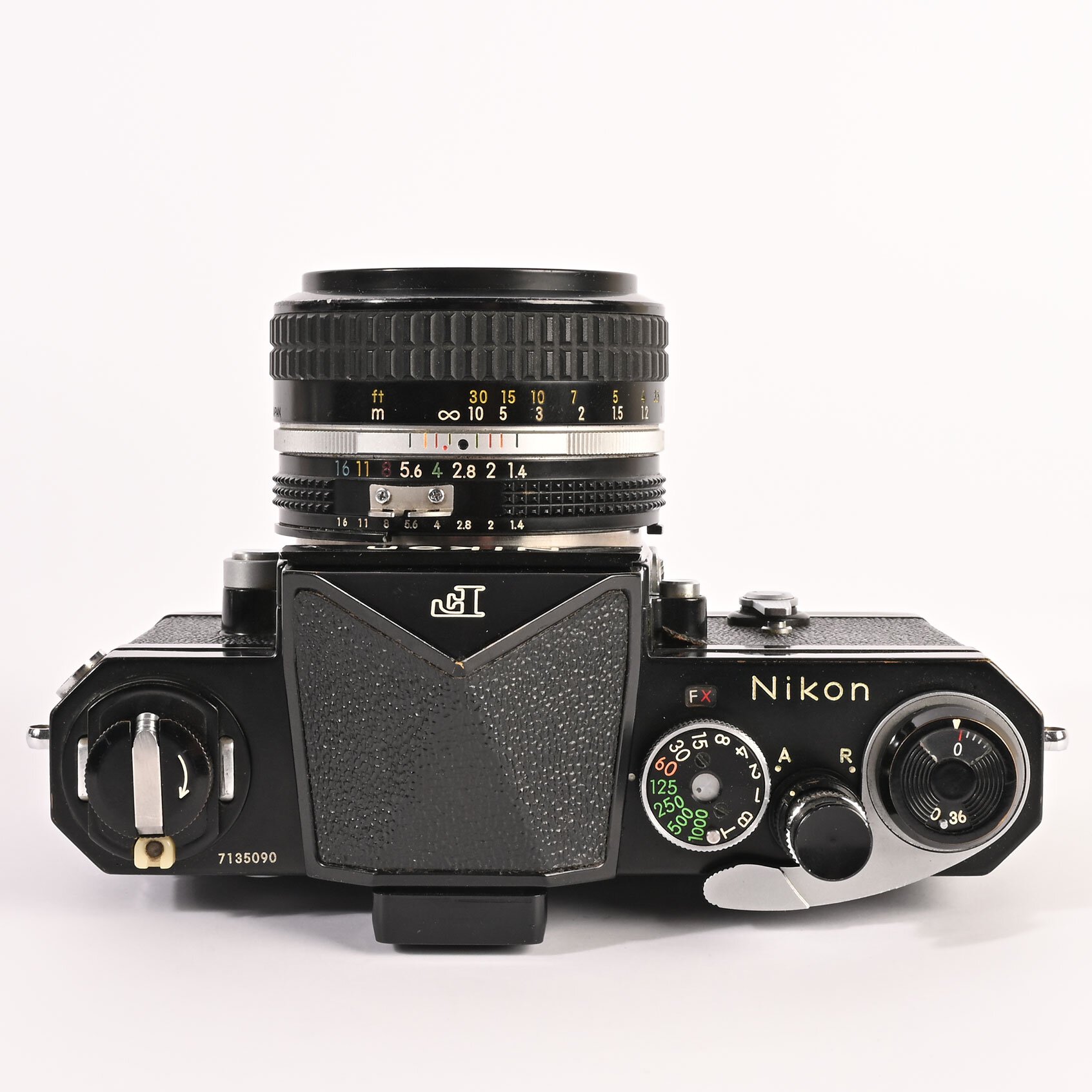 Nikon F black paint 1.4/50mm Nikkor 1970 analog Film camera