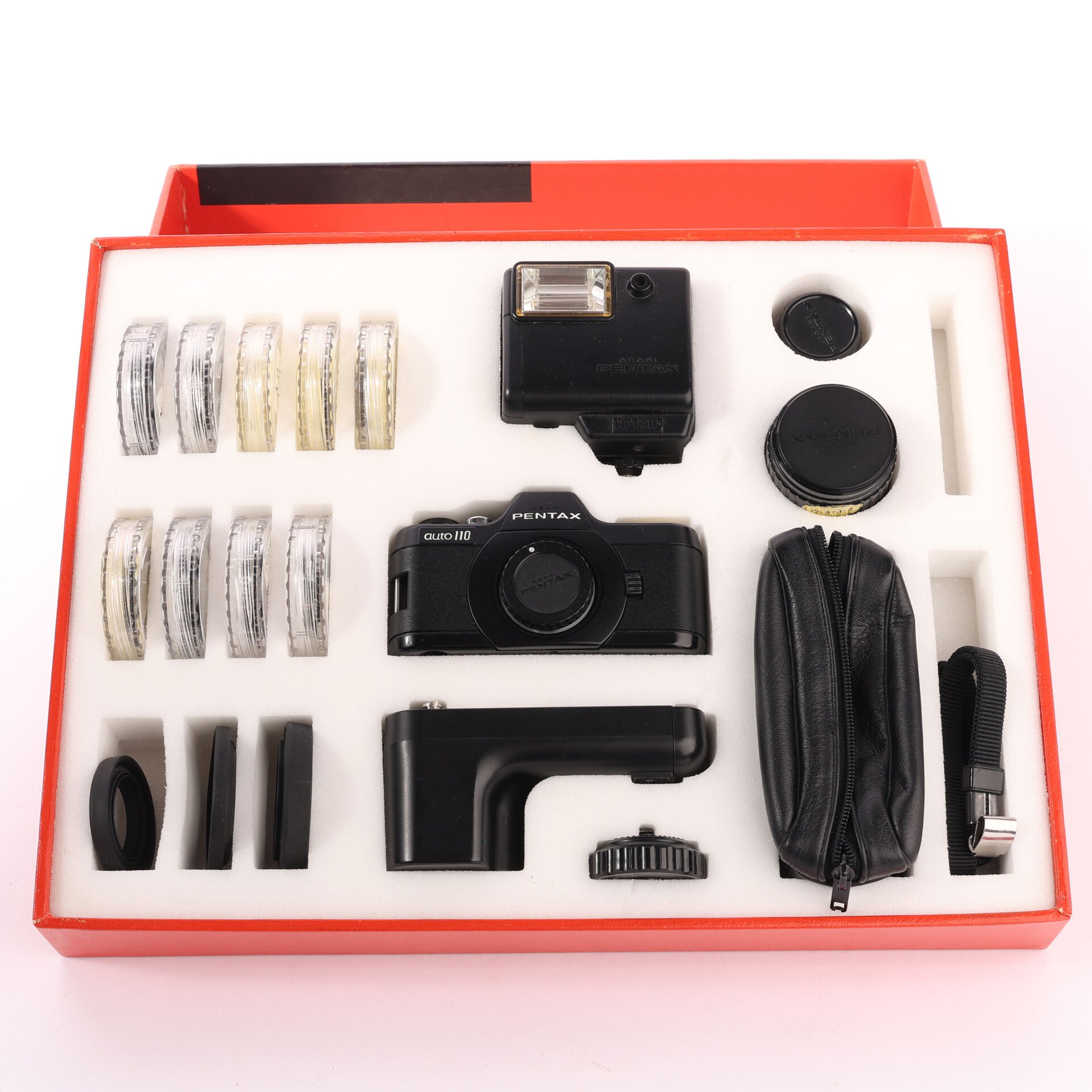 Pentax Auto 110 Set Winder Blitz Filter Objektive