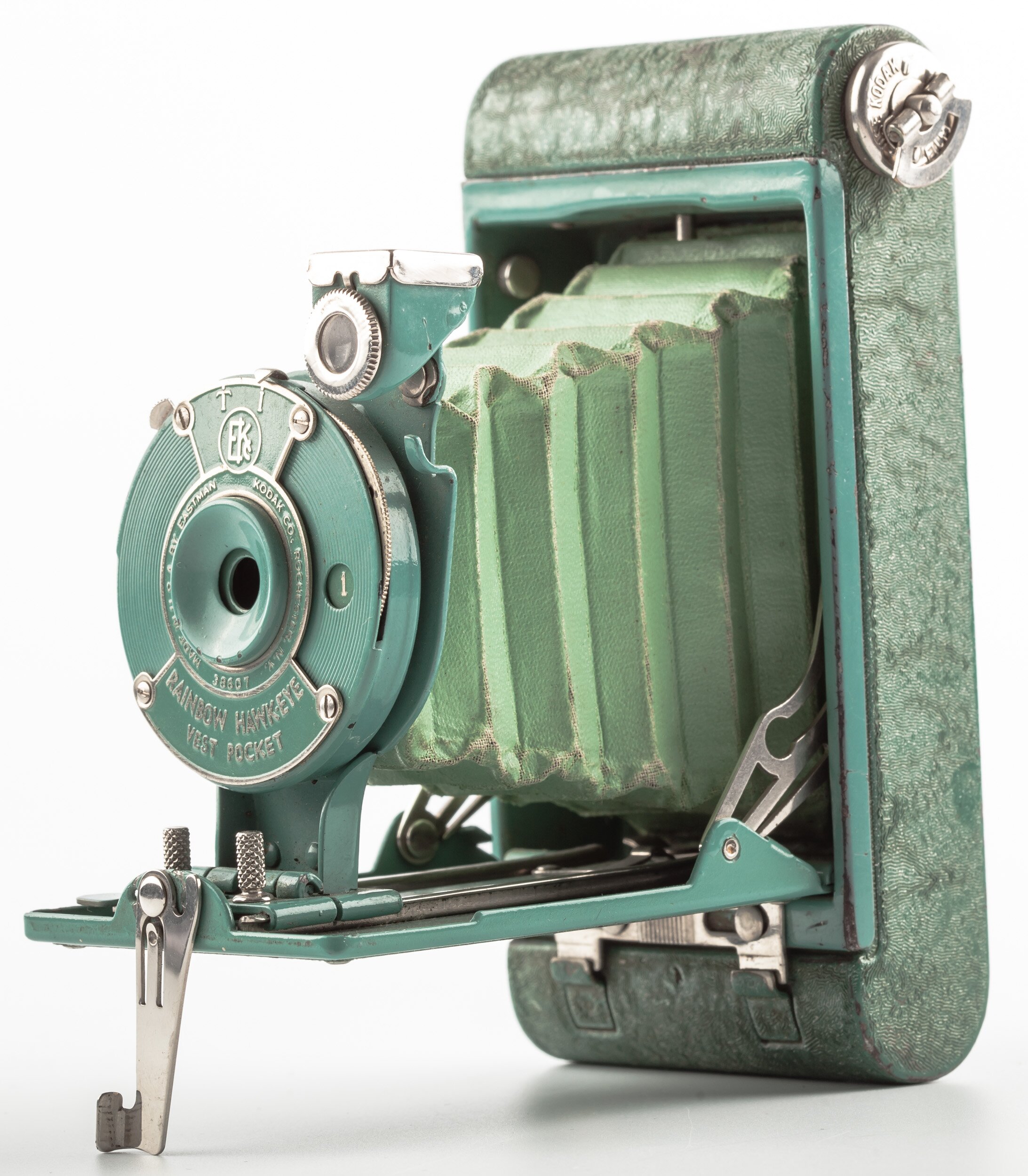Kodak Eastmann Rollfilm Kamera grün Rainbow Eye Format 4,5x6cm von 1928