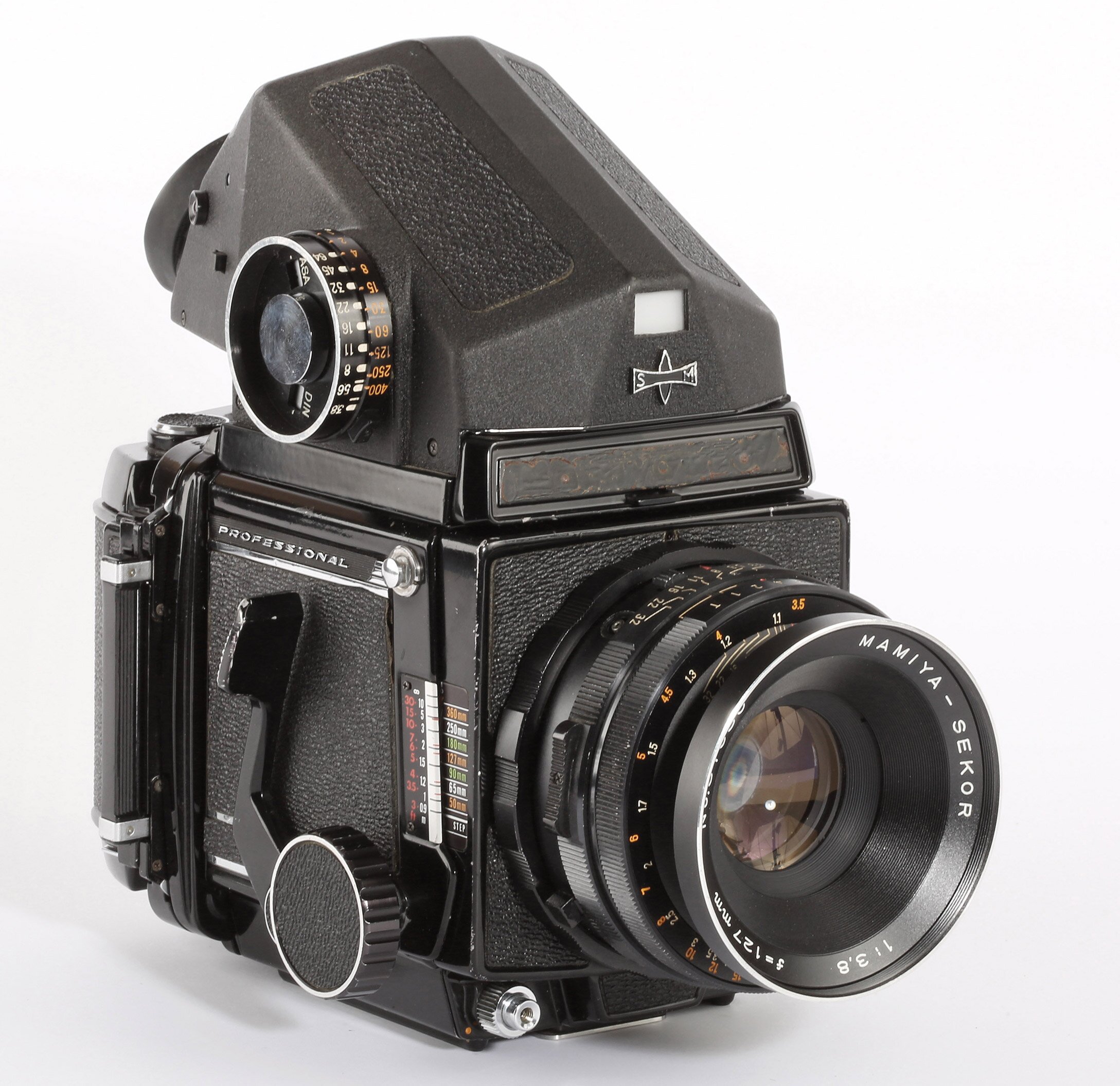 Mamiya RB67 Professional mit 127mm f3,8 und CS Prismensucher